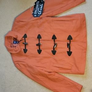 Old Navy Large Orange Coat Toggle Buttons Brown